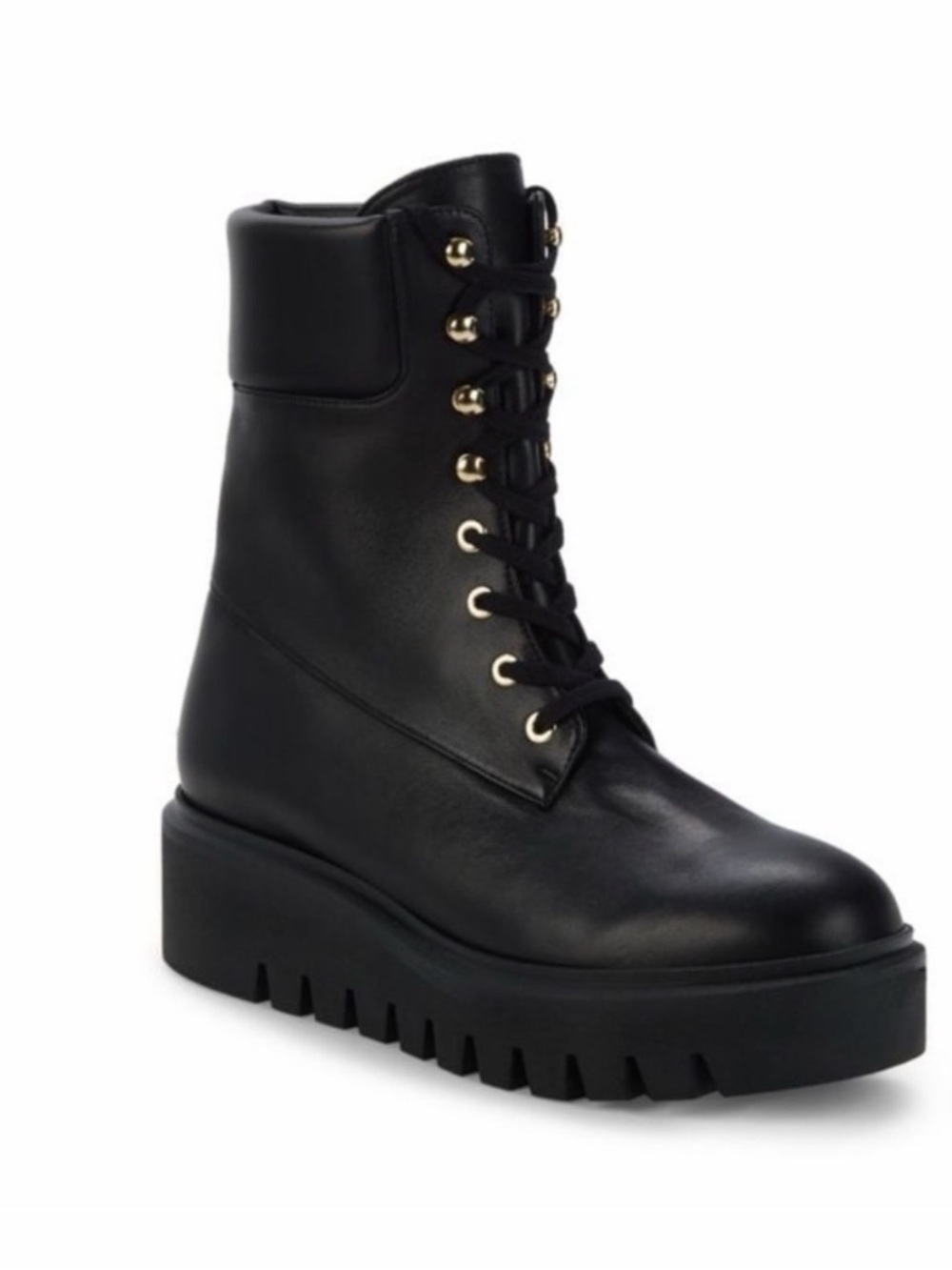 Stuart Weitzman Chalet Lug Lace-Up Platform Combat Boot